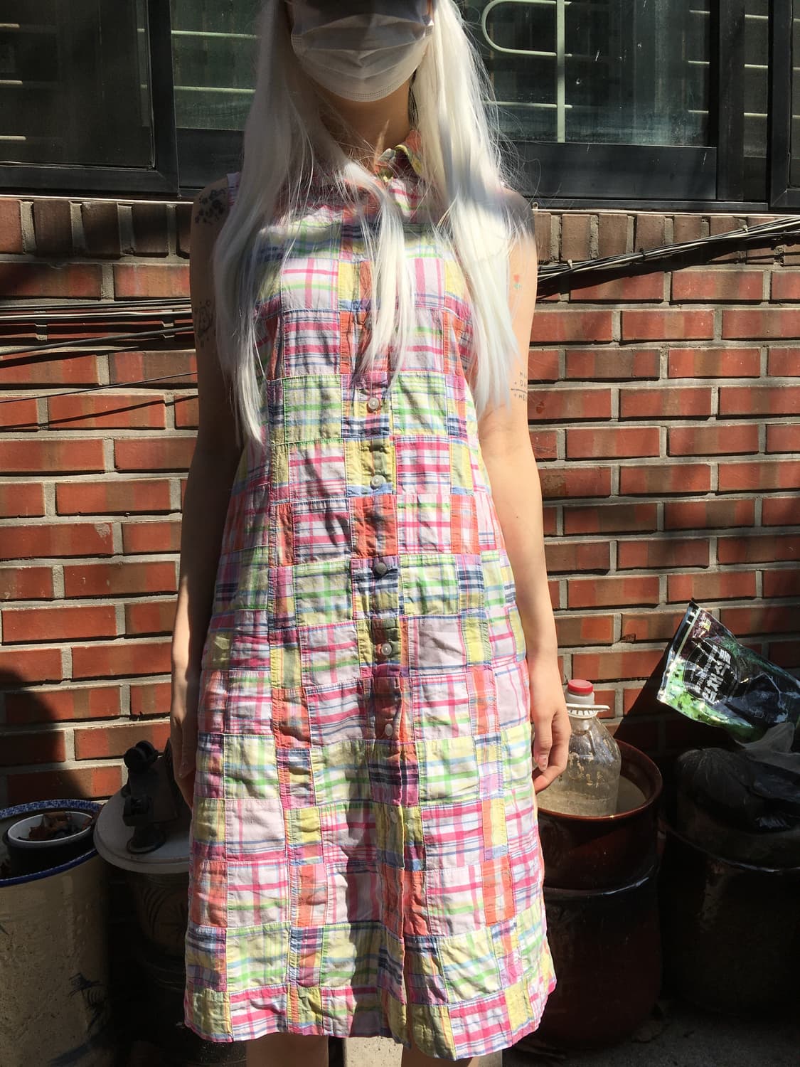 BROOKS BROTHERS 파스텔 패치워크 셔츠 원피스 상품이미지1