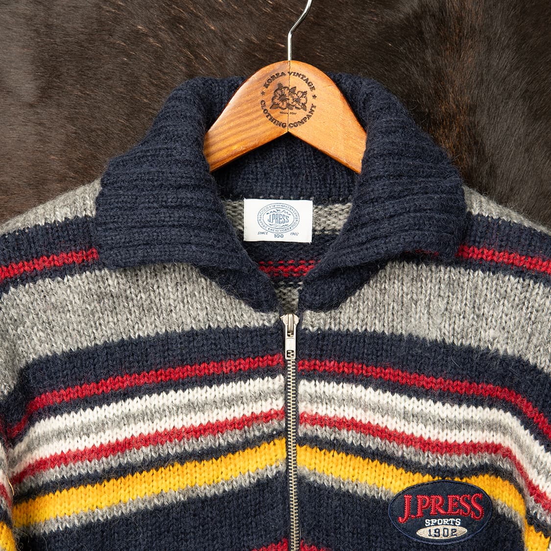 [105] 00s J.PRESS 제이프레스 멀티컬러 하프집업 니트  상품이미지2