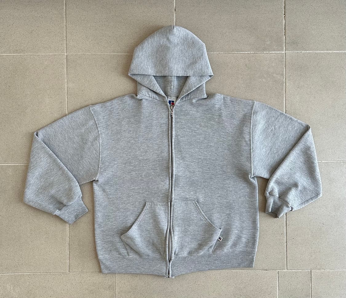 90s 빈티지 러셀 후드집업 그레이 L USA 상품이미지1
