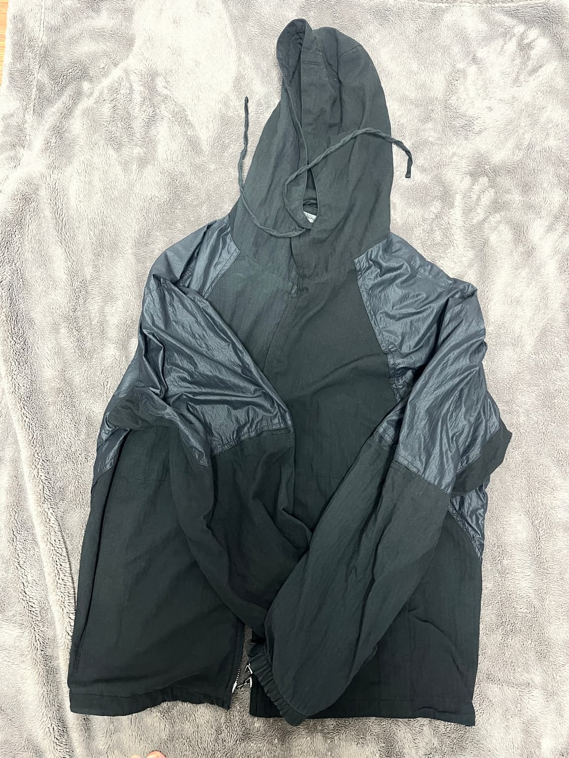 폴리테루 올드 블록 집 파카 블랙 스트라이프 & 글로시 블랙 상품이미지2