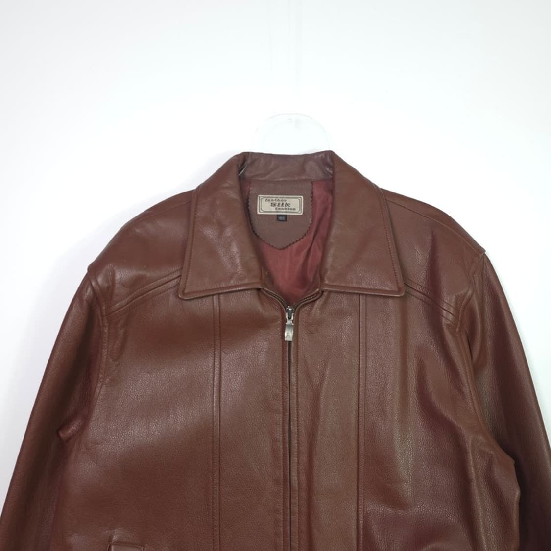 Silk 빈티지 레드브라운 헤비웨이트 소가죽 트러커 자켓 XL 상품이미지3