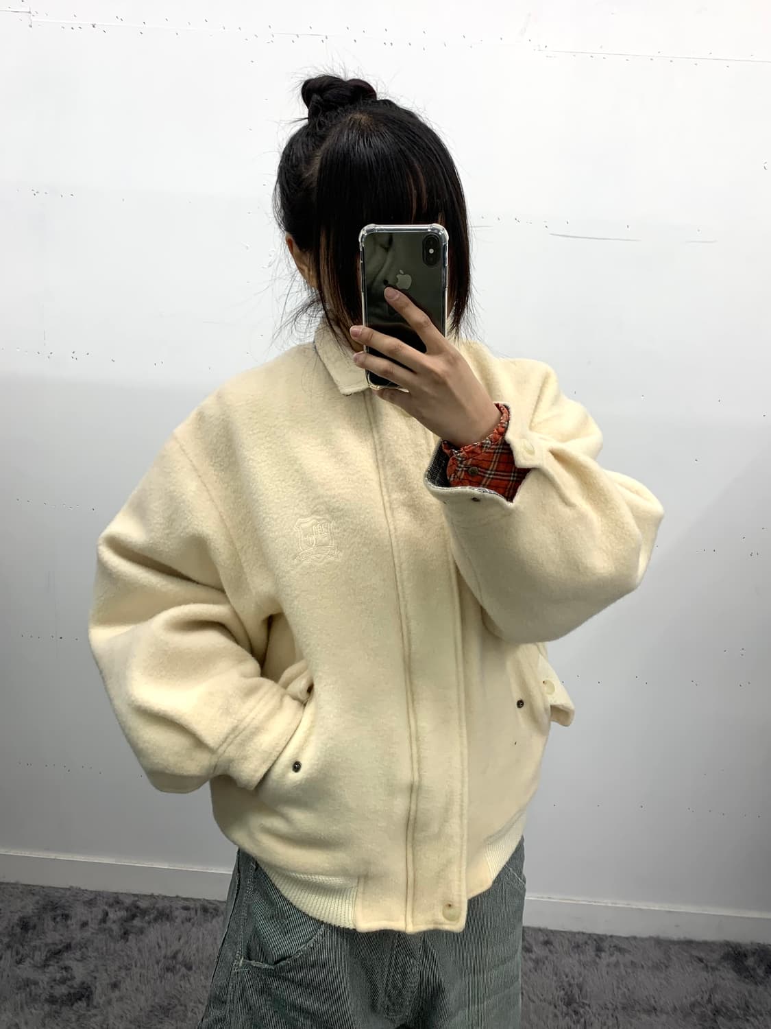 90s 아이보리 울 봄버 상품이미지1