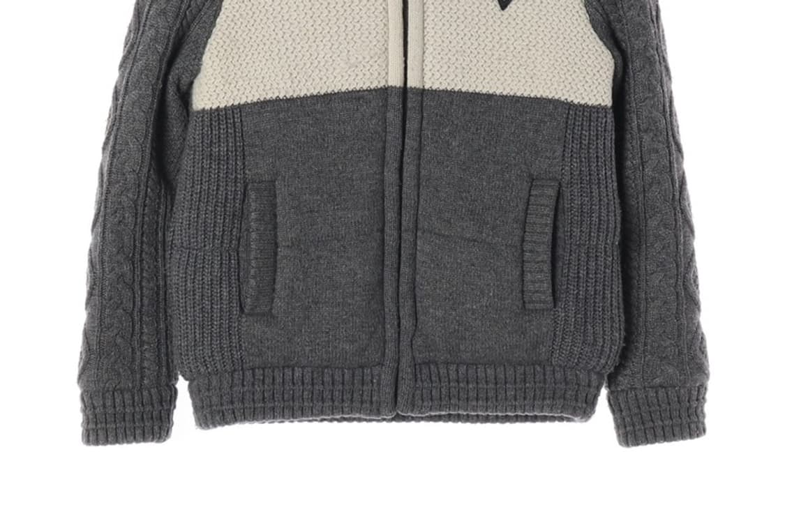 게스 울 블렌드 케이블 니트 쉐르파 후드 집업 XS 상품이미지5