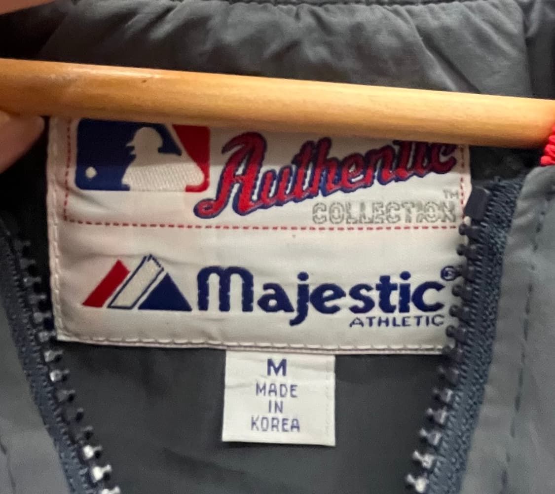 90s 마제스틱 클리블랜드 인디언스 바람막이 점퍼 레드/그레이 상품이미지6