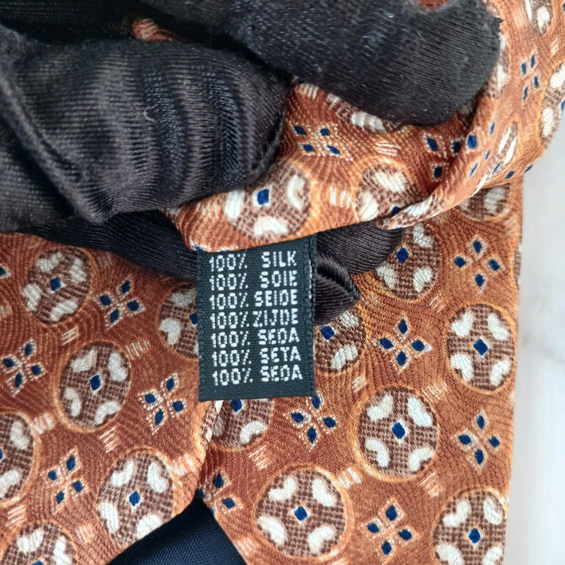 비블로스 실크 골드 모자이크 패턴 넥타이 9.6cm A+등급 A19205 상품이미지6