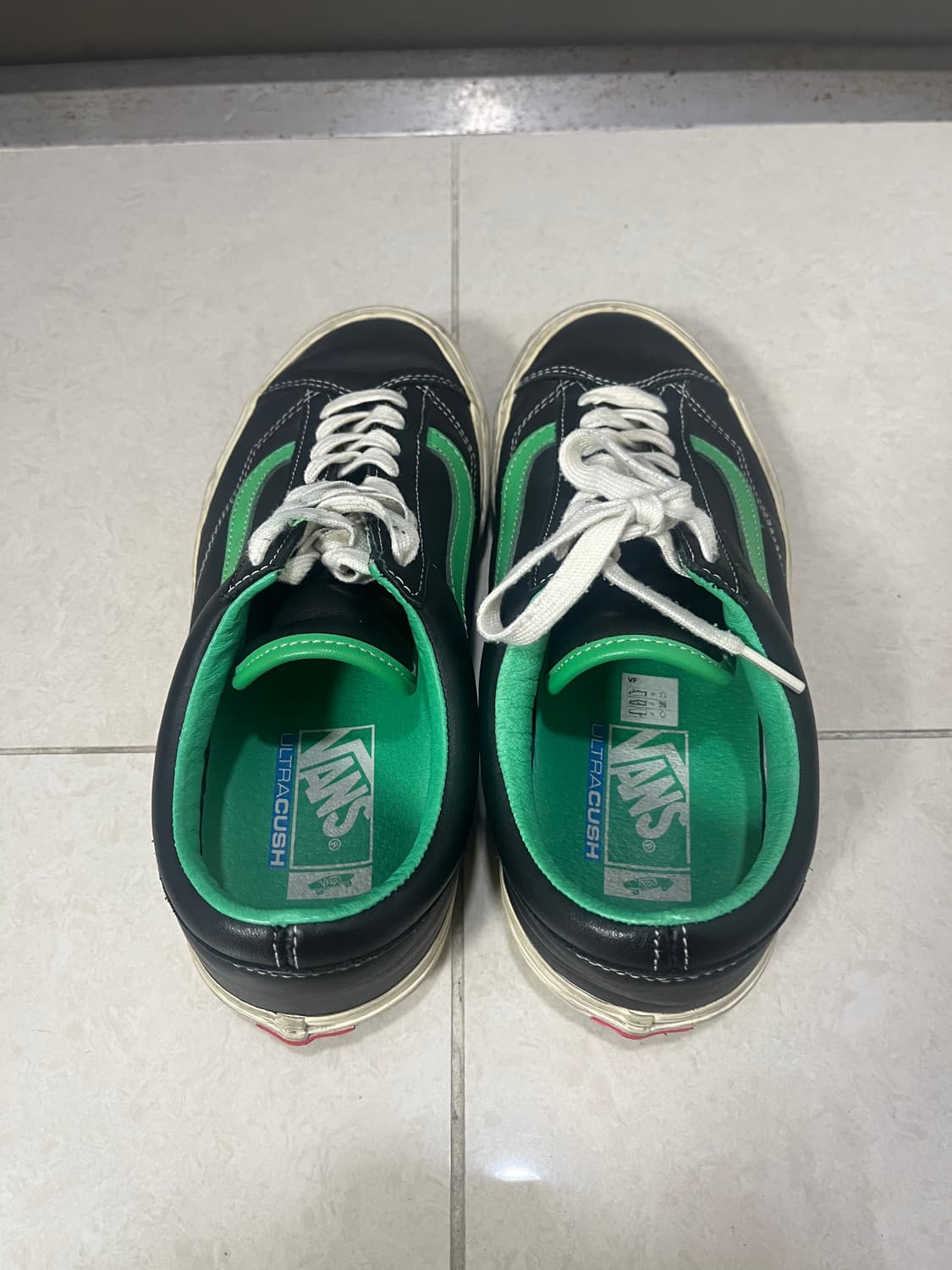 Vans 반스 스타일36 블랙/그린 스니커즈 가죽 상품이미지3