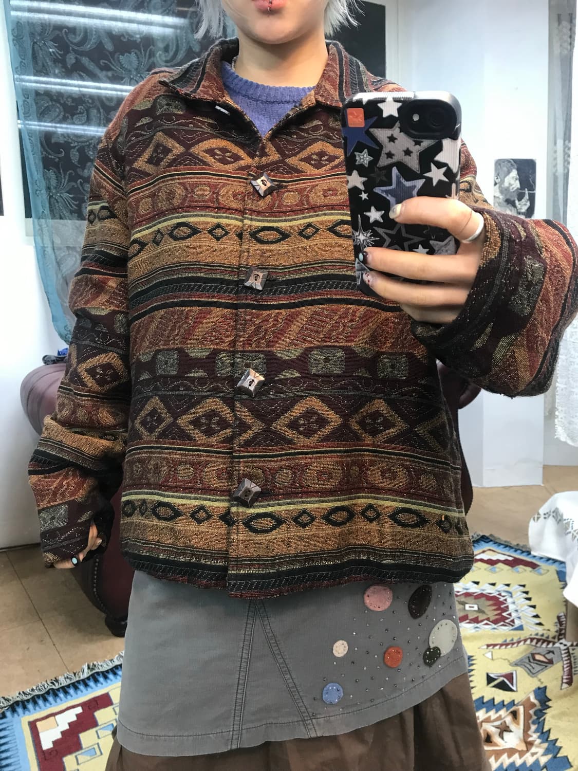 White stag 빈티지 에스닉패턴 자켓  상품이미지1