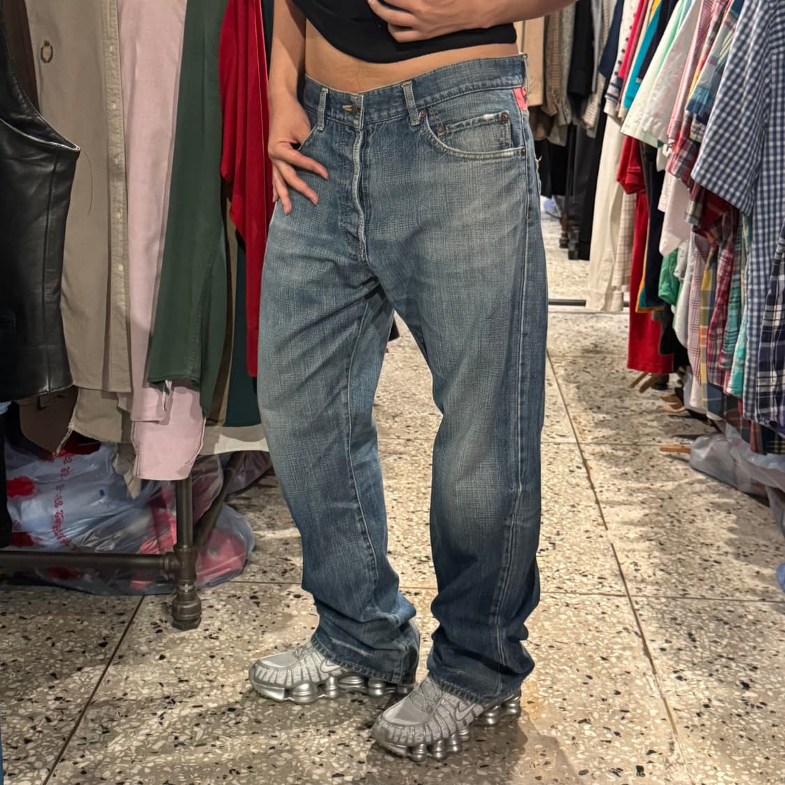 [미친핏] 80s 타미힐피거 distressed 데님 베기팬츠 상품이미지3