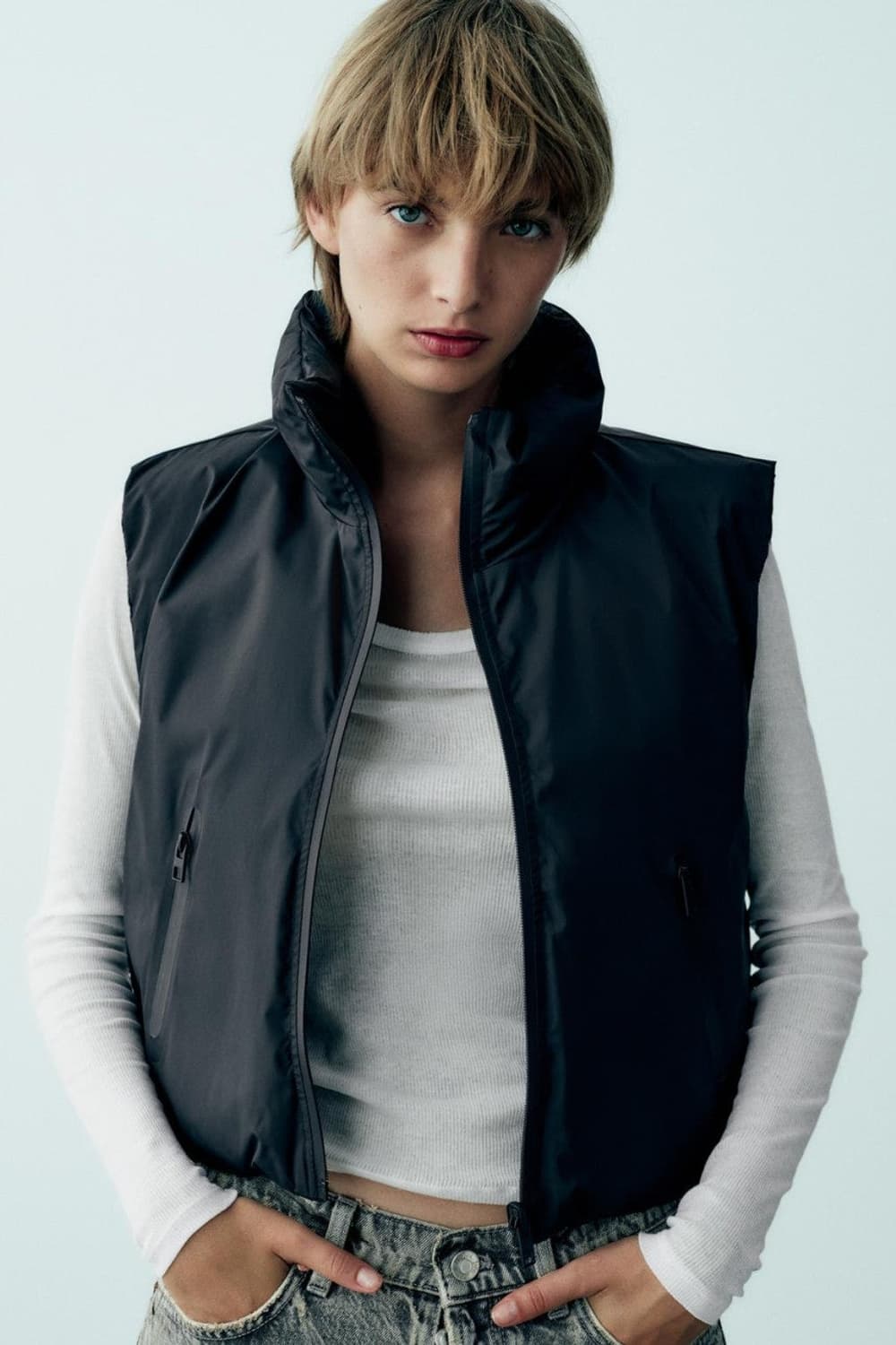 [L] 자라 우먼 리버시블 조끼 패딩 상품이미지8