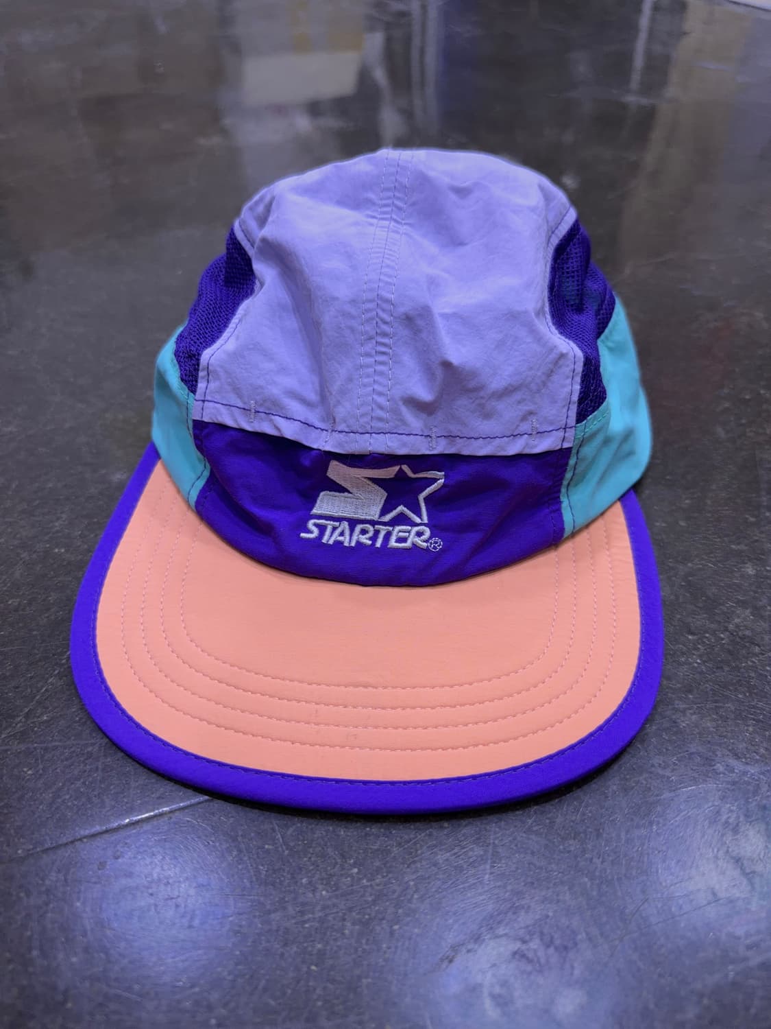 스타터 컬러 블록 배색 나일론 메쉬 캠프캡 모자 상품이미지2