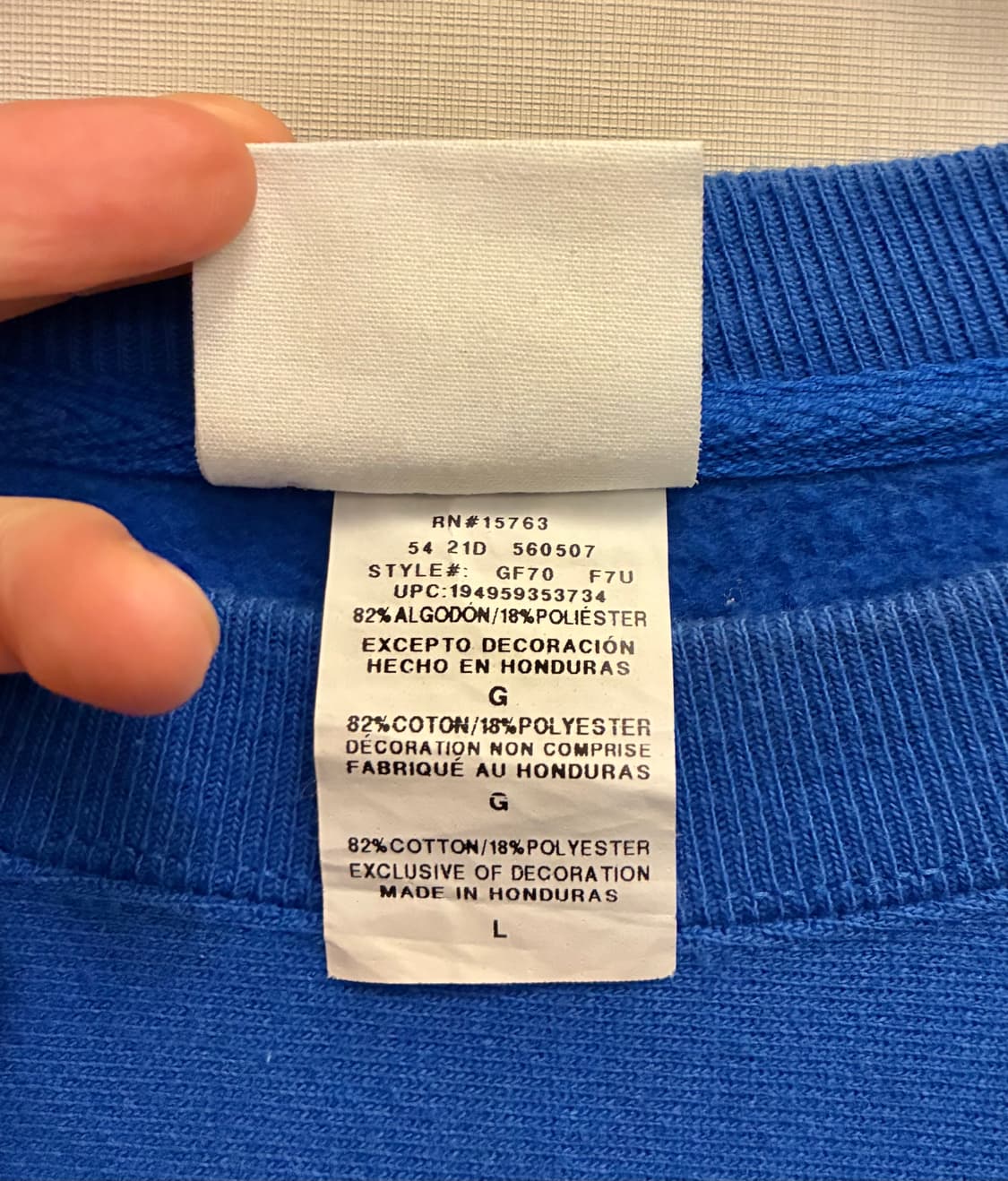 (XL)챔피온 12온즈 블루택 리버스위브 스웻셔츠 맨투맨 블루 상품이미지8