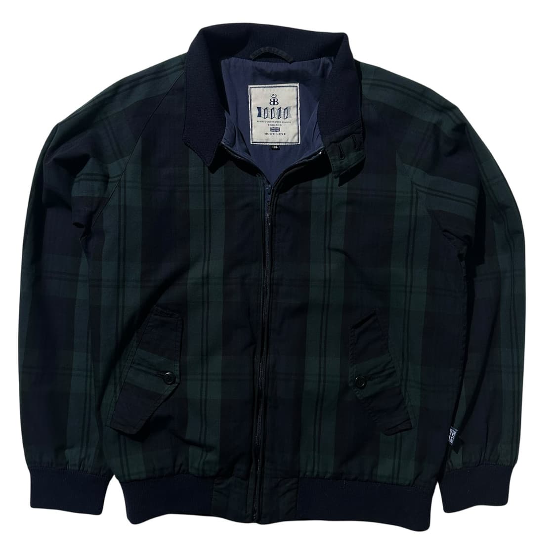 바라쿠타 G9 블랙와치 타탄체크 헤링턴 블루종 자켓 상품이미지1