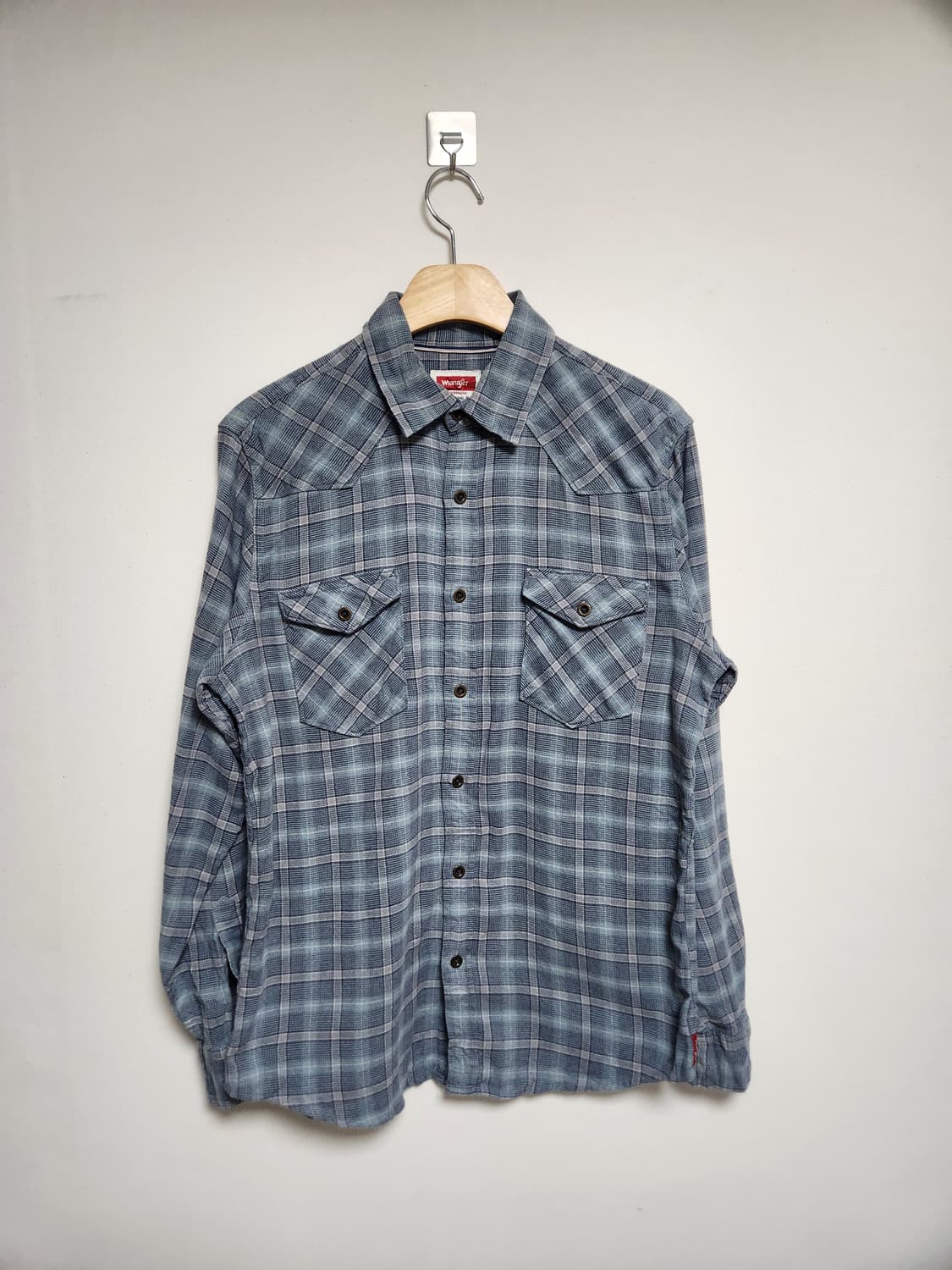 랭글러Wrangler 체크 셔츠 M - S84 상품이미지1