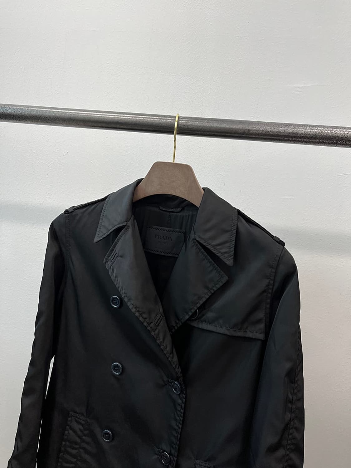 여) 프라다 리나일론 봄 더블코트 상품이미지2