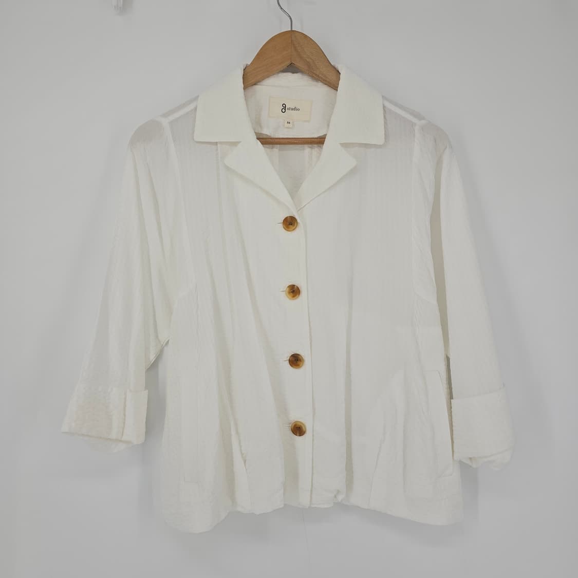 g studio 화이트 7부 소매 여름 자켓 블라우스 55 상품이미지1