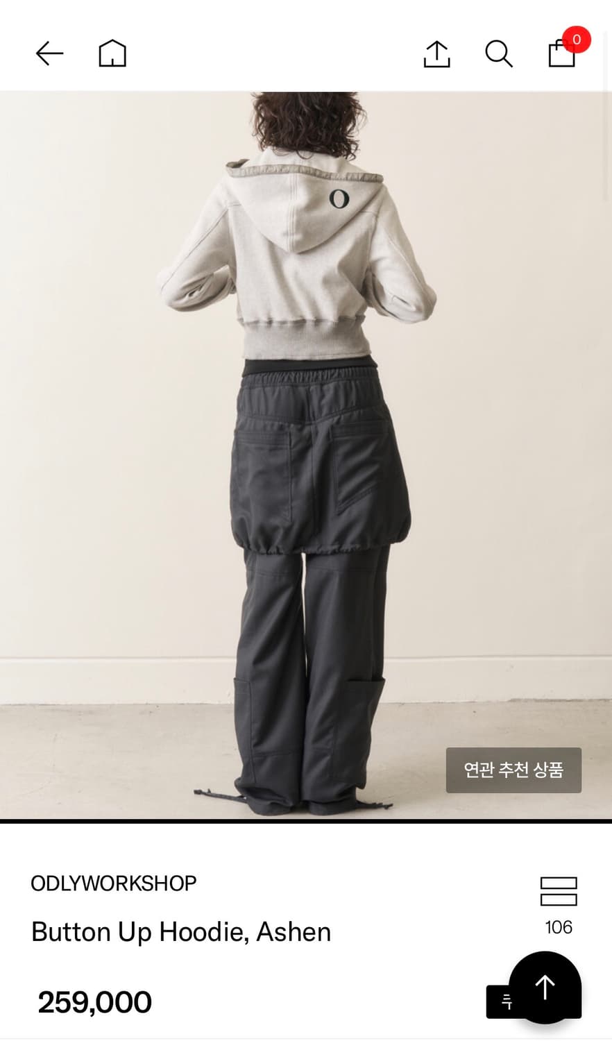 오들리워크샵 Button Up Hoodie, Ashen 상품이미지5