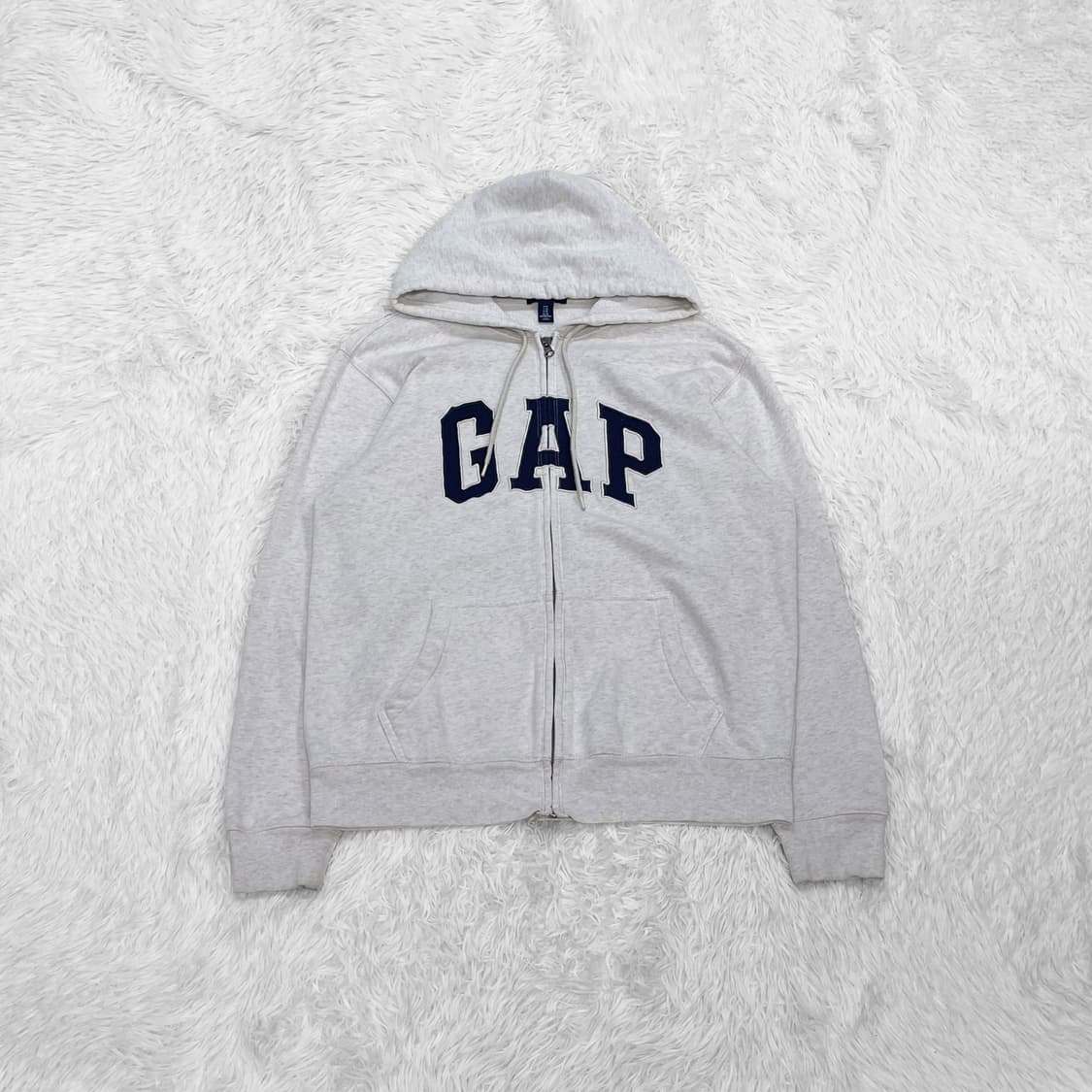 갭 Gap 스펠 로고 후드집업 멜란지 그레이 상품이미지2