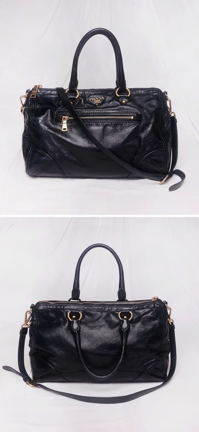 프라다 (PRADA) 비텔로 샤인 금장 블랙 2웨이 토트.숄더백 상품이미지2