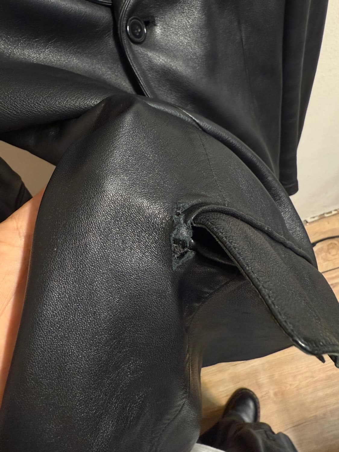 SERRANO Men's Black Leather Blazer Jacke 상품이미지3