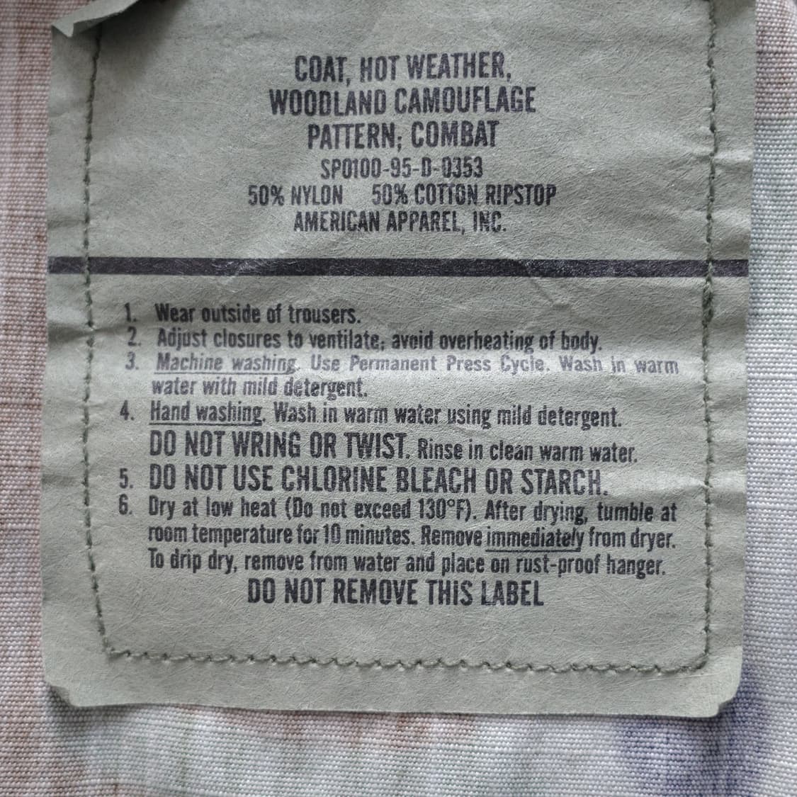 95년산 미군 오리지널 우드랜드 BDU 자켓 L-R 상품이미지6