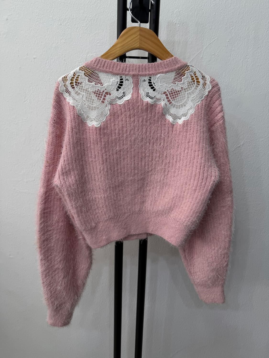 정품) 셀프포트레이트 핑크 레이스 가디건 M 상품이미지5