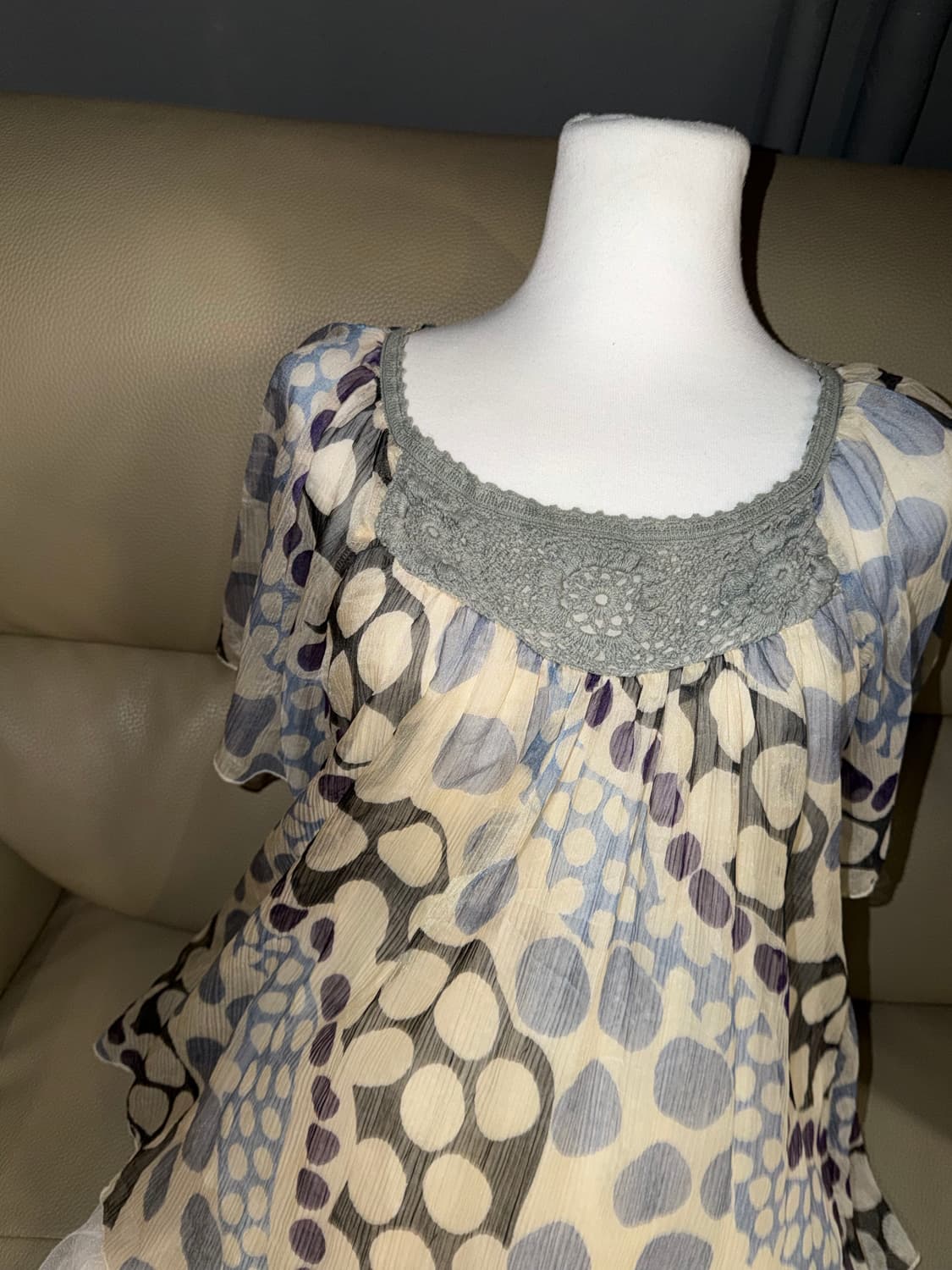 Only! color mix dot pattern blouse 상품이미지3