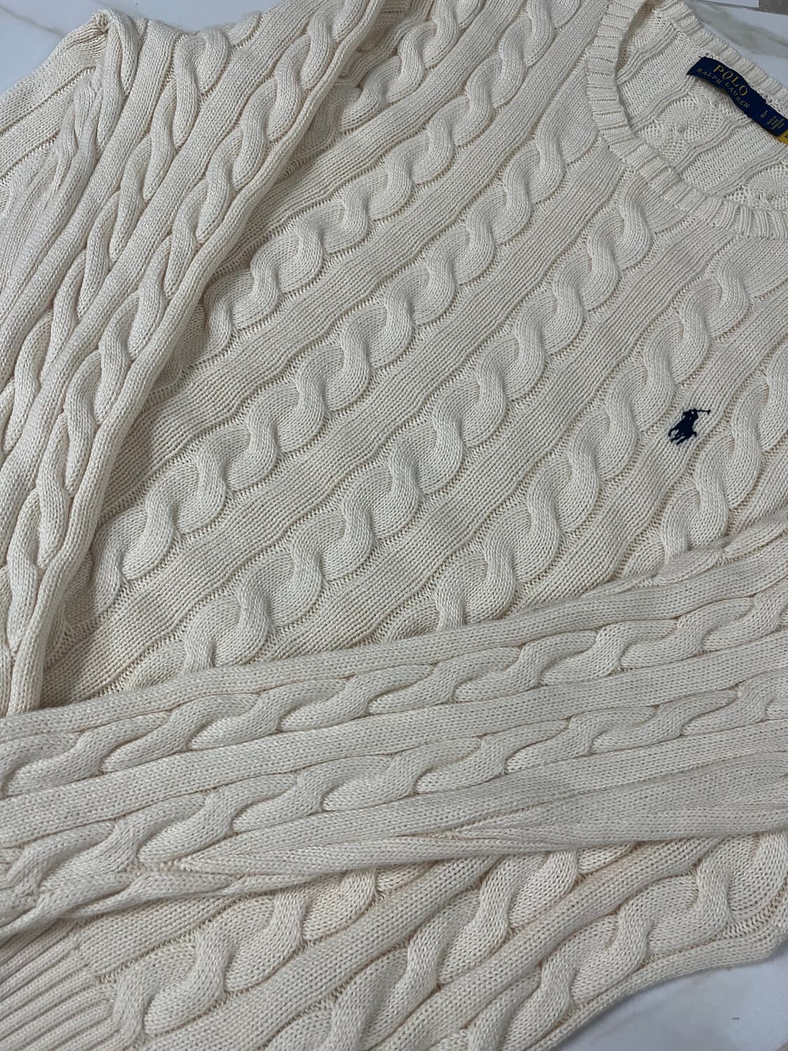 새상품) 폴로 랄프로렌 케이블 아이보리 니트 상품이미지1