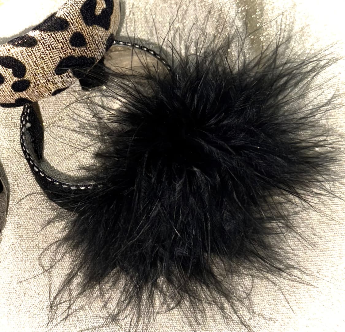 일본 빈티지 갸루 펑크 블랙 퍼 뱅글 팔찌 상품이미지1