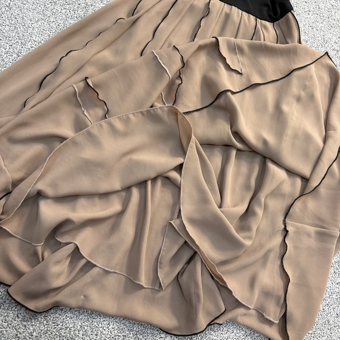 실측 막스마라 배색 플리츠 원피스 0420J 상품이미지5