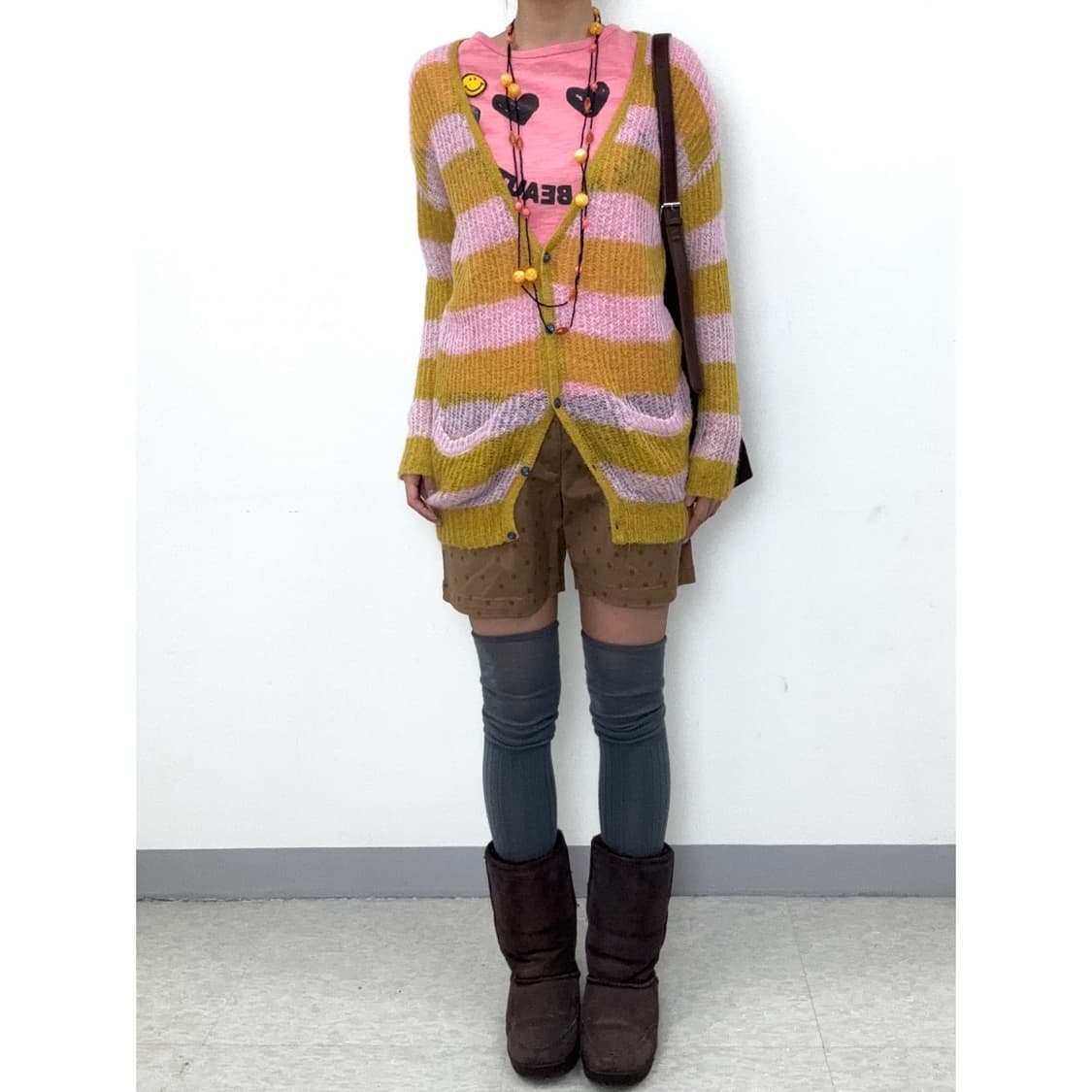 빈티지 핑크 울 가디건 상품이미지2