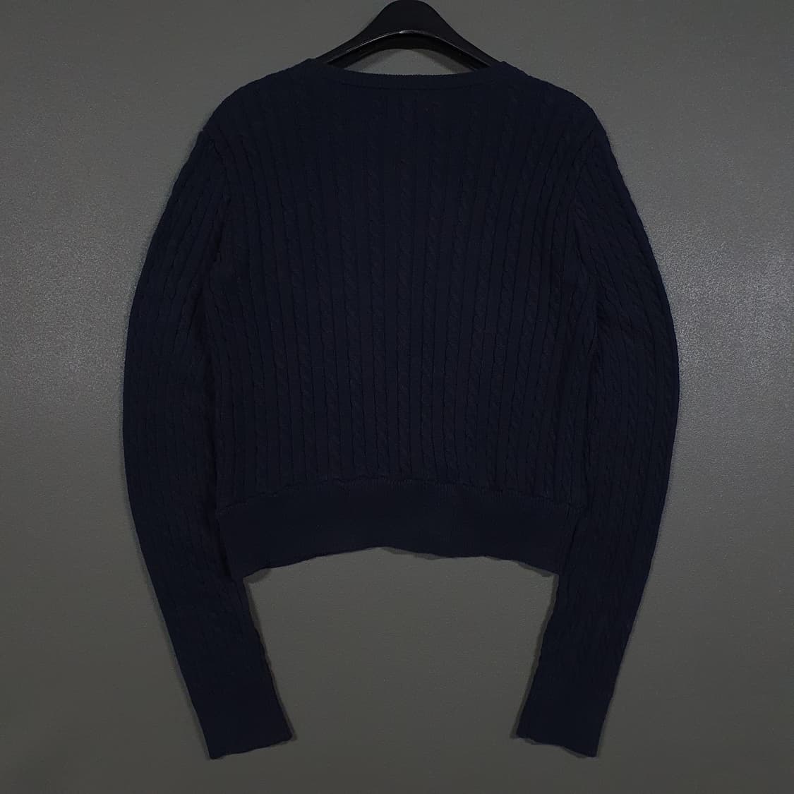 여성) 폴로 랄프로렌 신형 포니 케이블 니트 꽈배기 가디건 네이비 상품이미지10