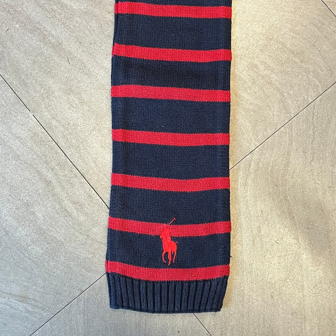 폴로 국내 매장 정품 코튼, 울 스트라이프 머플러 상품이미지2