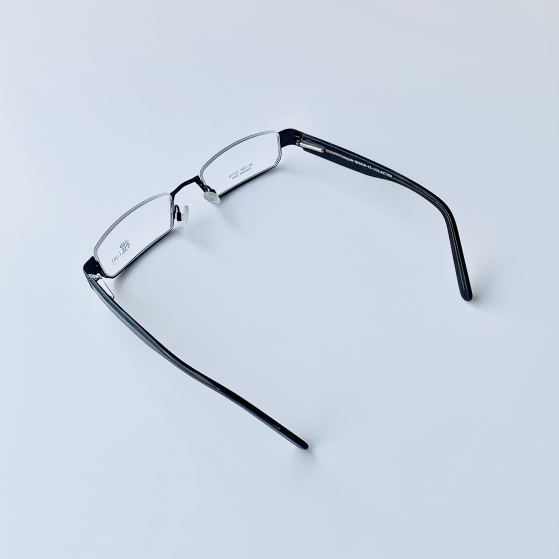 789 빈티지안경 픽키 데드스탁 사각 역반무테 언더림 하금테 메탈 블랙  상품이미지5