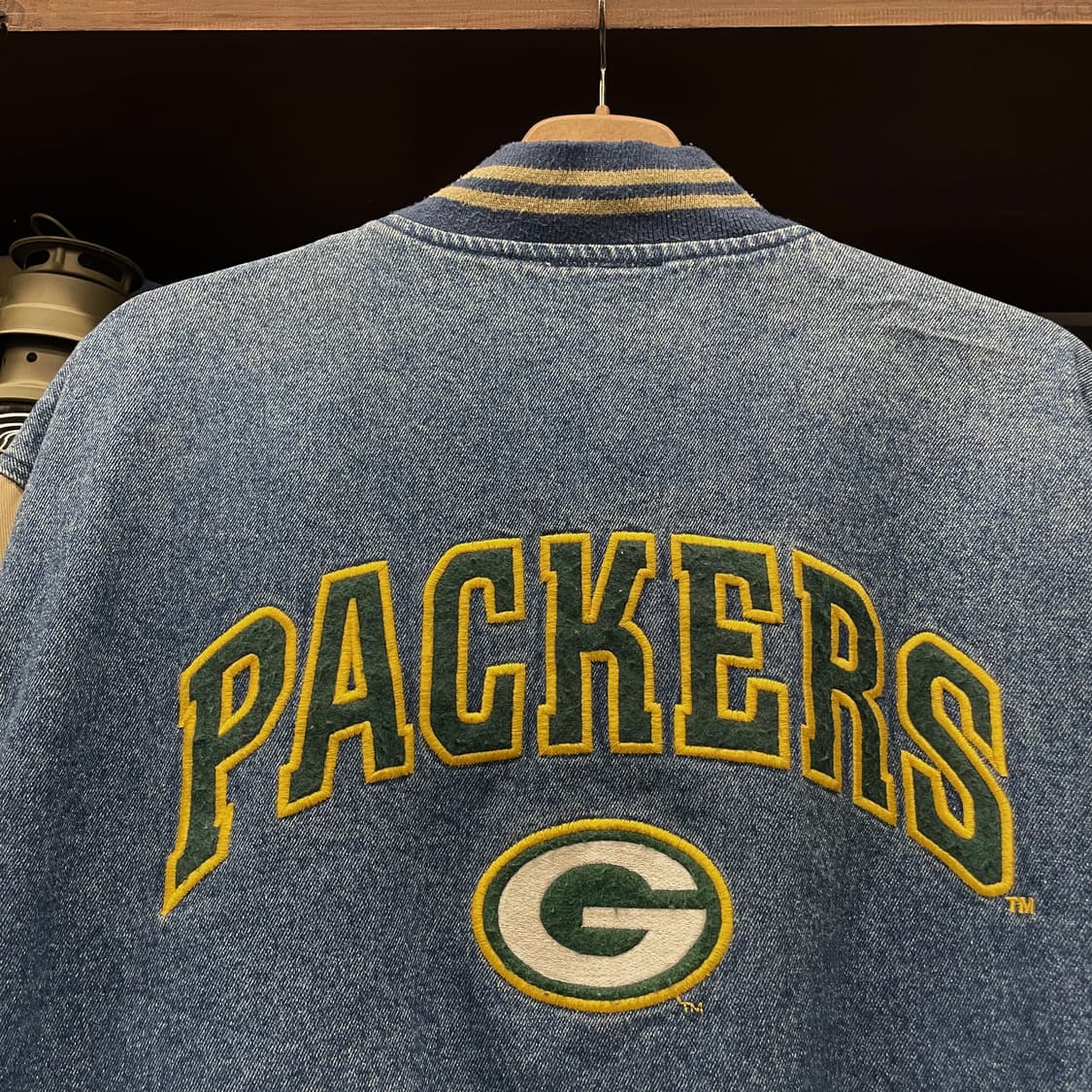 Lee 스포츠 그린베이 패커스 NFL 팀 데님 바시티 자켓 상품이미지4