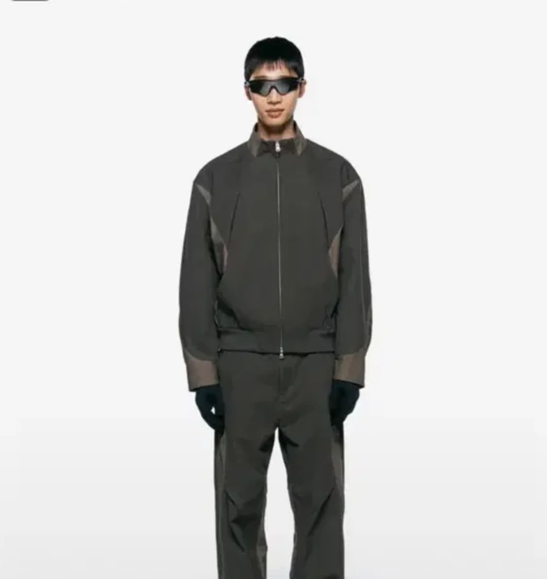 [S] 텍스처드 트랙 자켓 브라운 상품이미지2