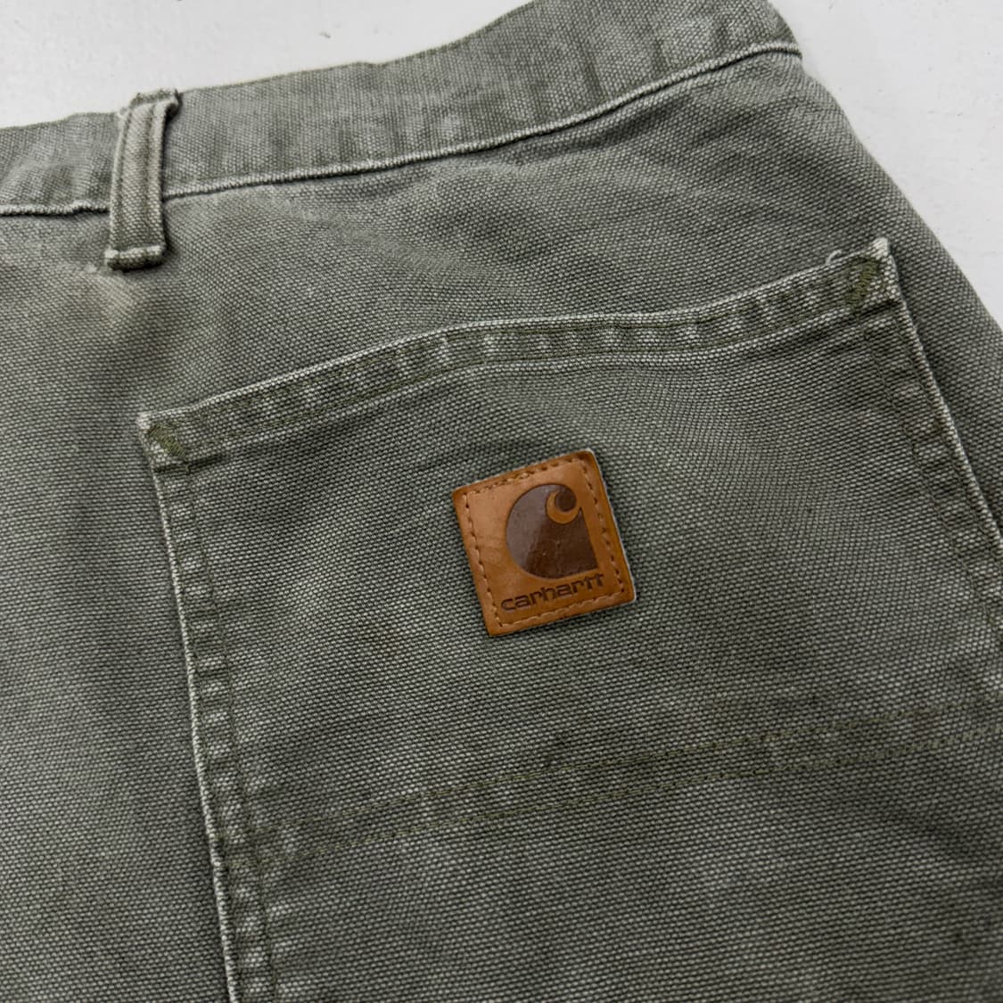 칼하트 OG 모스그린 빅사이즈 가죽패치 카펜터 덕캔버스 워크팬츠 상품이미지8