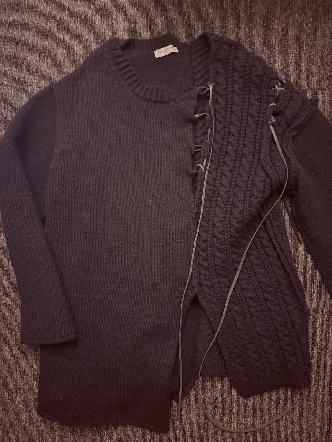 요지야마모토 뿌르옴므 레더스트링 니트 3사이즈 상품이미지2