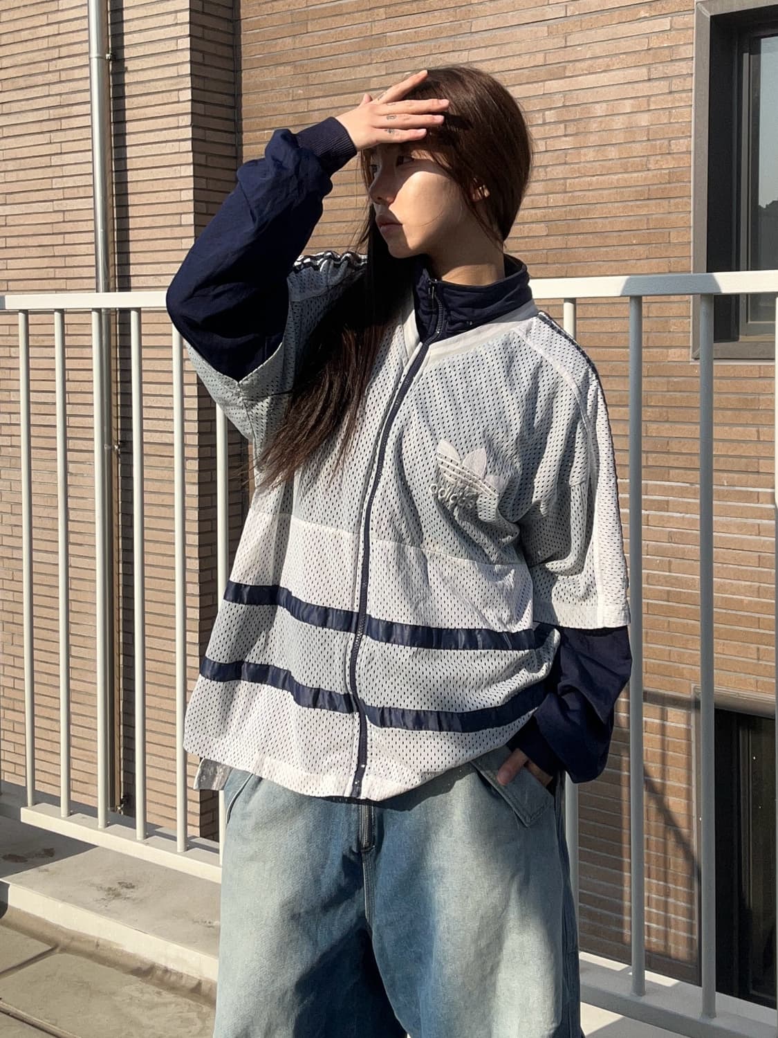 90s ADIDAS 파이어버드 매쉬 레이어드 져지 상품이미지2