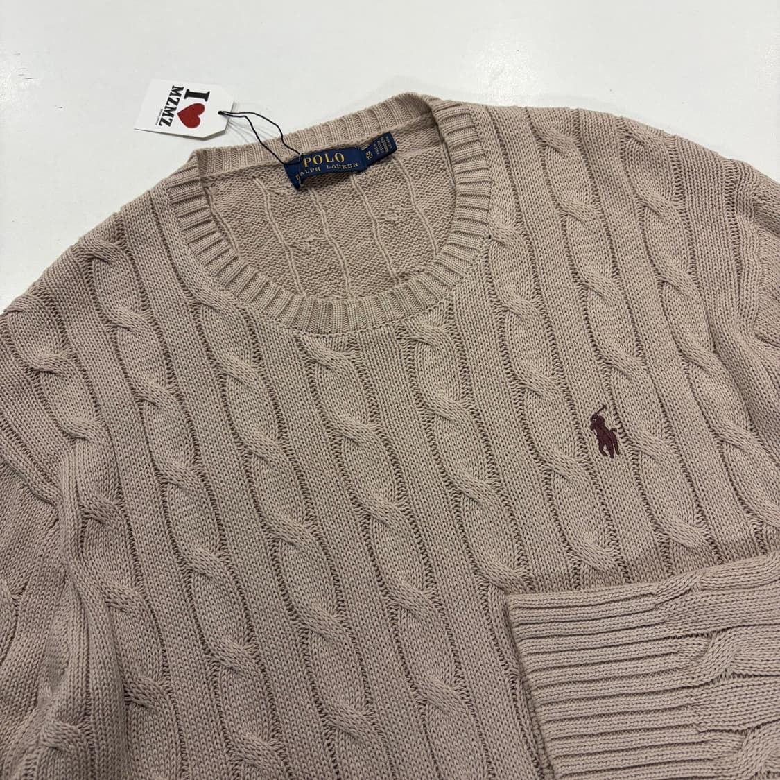 [XL] 폴로 랄프로렌 꽈배기 케이블 니트 베이지 B300 상품이미지3