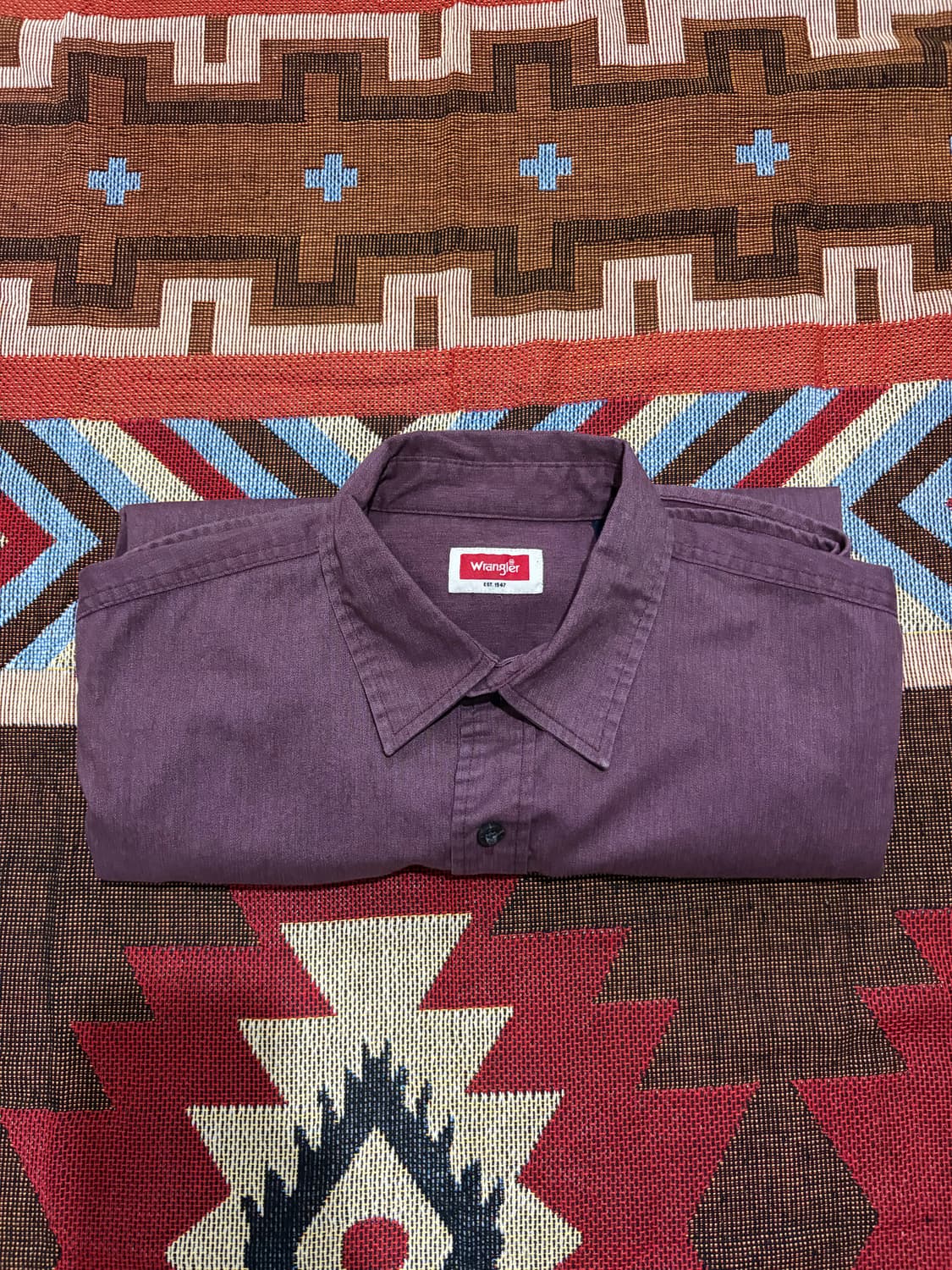 100) 랭글러 워크셔츠 버건디 상품이미지8