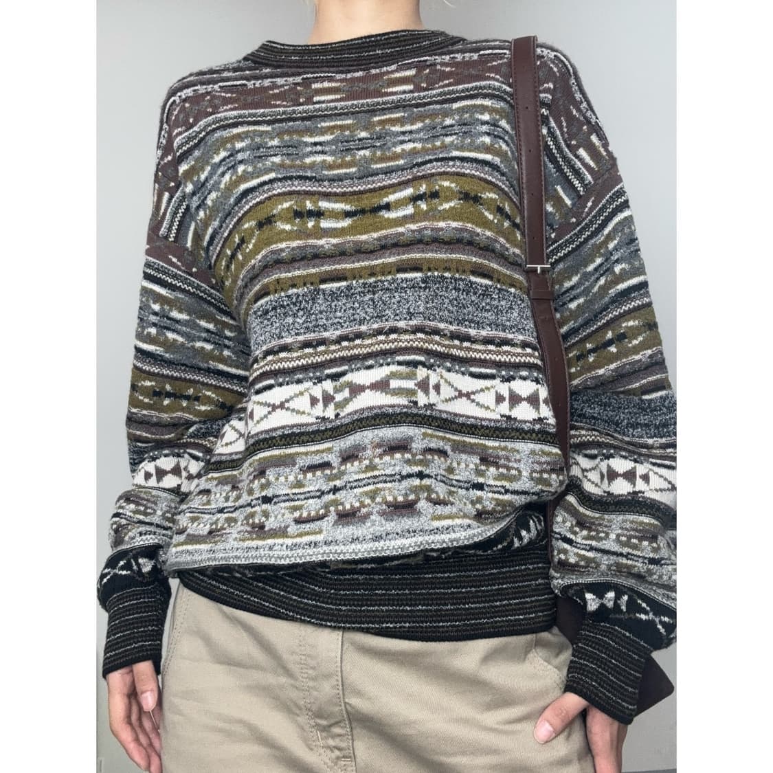 빈티지 노르딕 케이블 니트 스웨터 상품이미지1