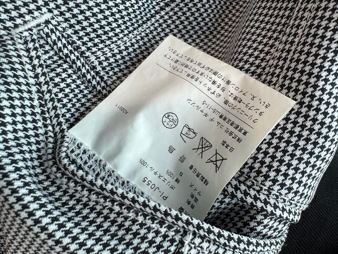 꼼데가르송 옴므 플러스 하운드투스 사선 체크 라이더자켓 S 상품이미지10