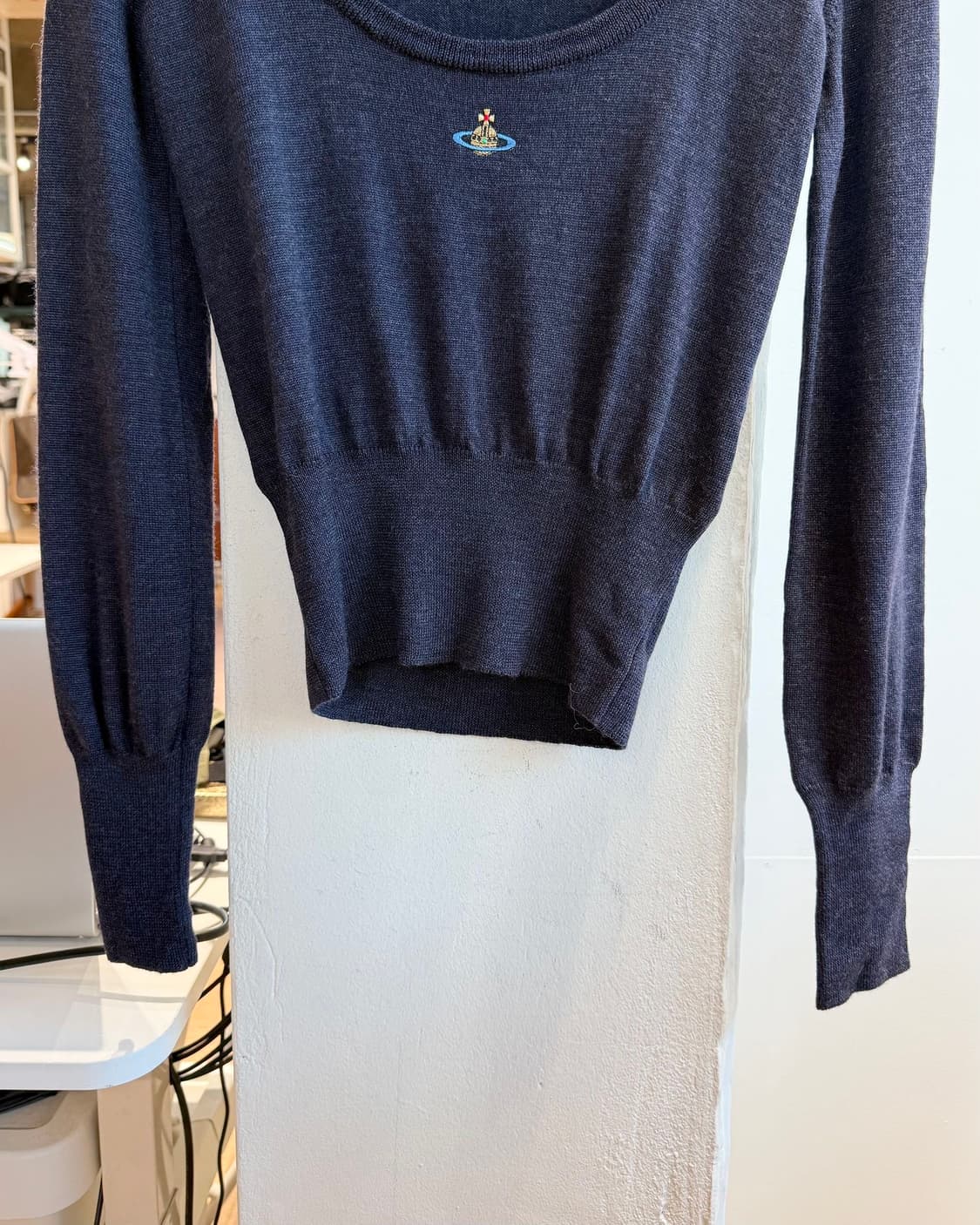 비비안 웨스트우드 레드라벨 네이비 orb자수 오브 니트  상품이미지6