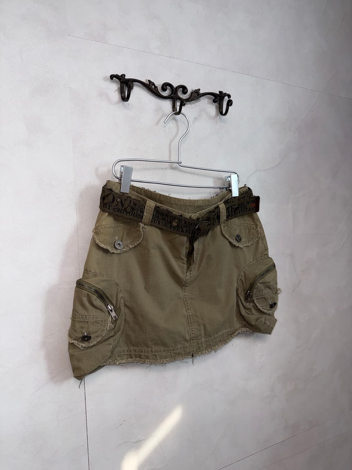 Ash brown multi pocket cargo mini skirt  상품이미지2