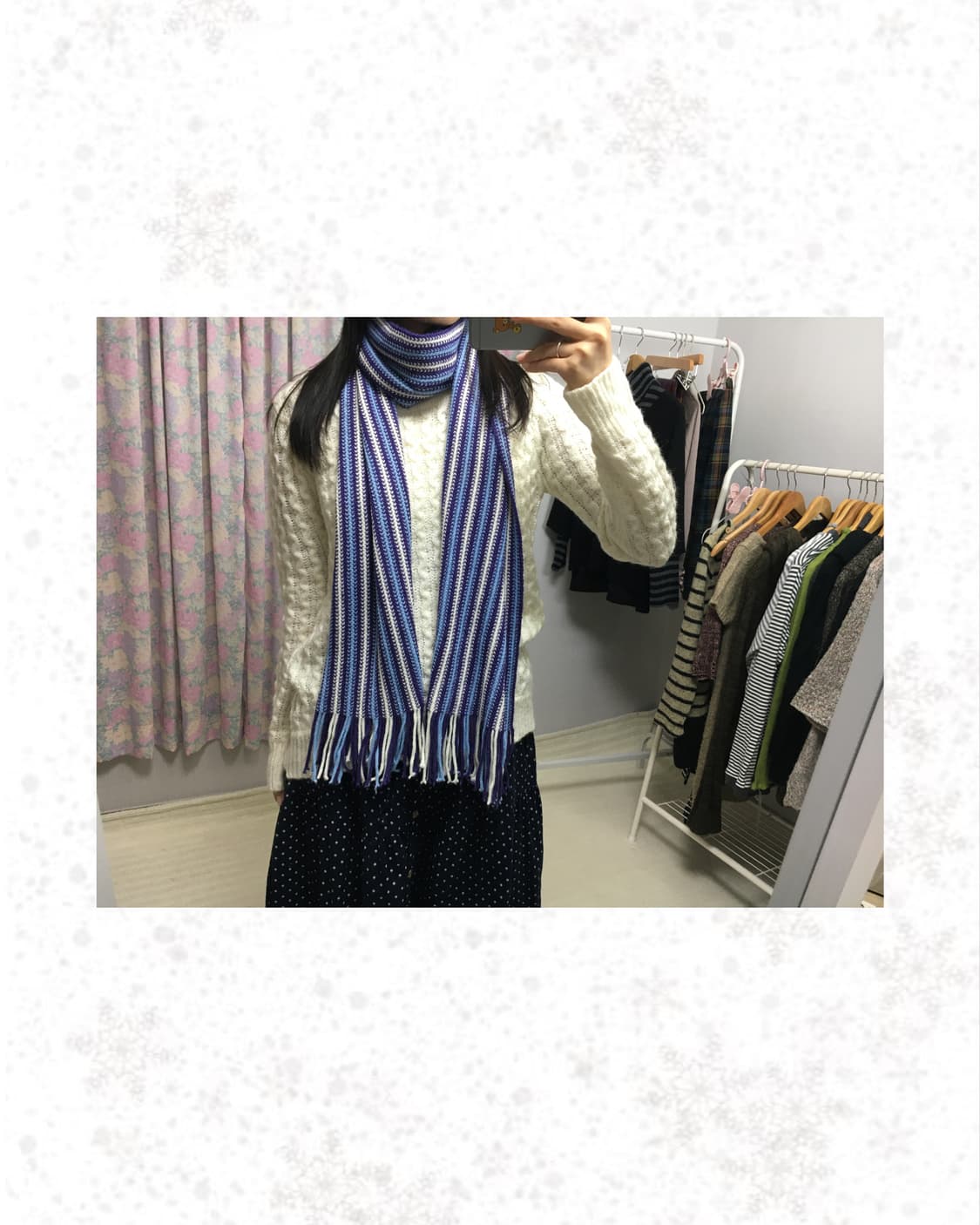 퍼플 스트라이프 머플러 상품이미지2