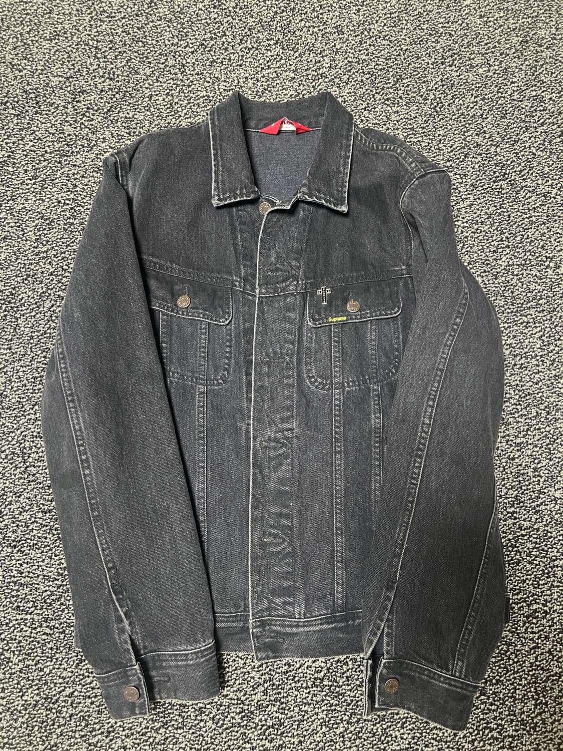 명작) 슈프림 블랙사바스 흑청 데님 트러커 m 사이즈 상품이미지4