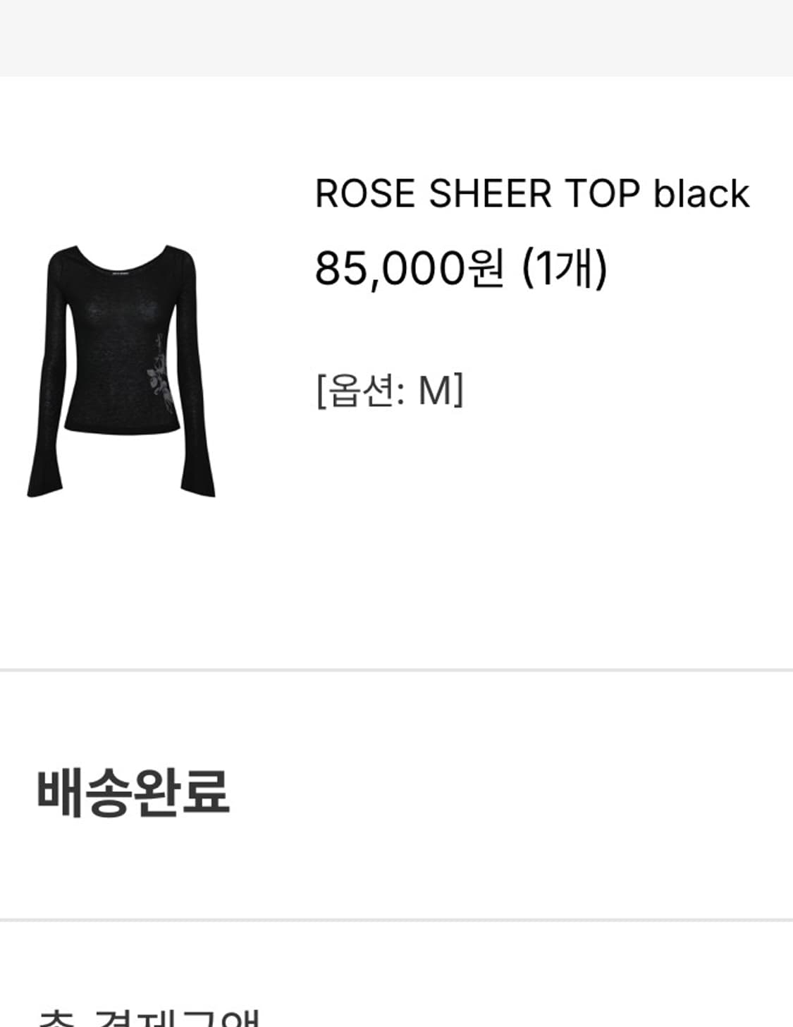 페인오어플레져 Rose Sheer Top 블랙 색상 상품이미지2