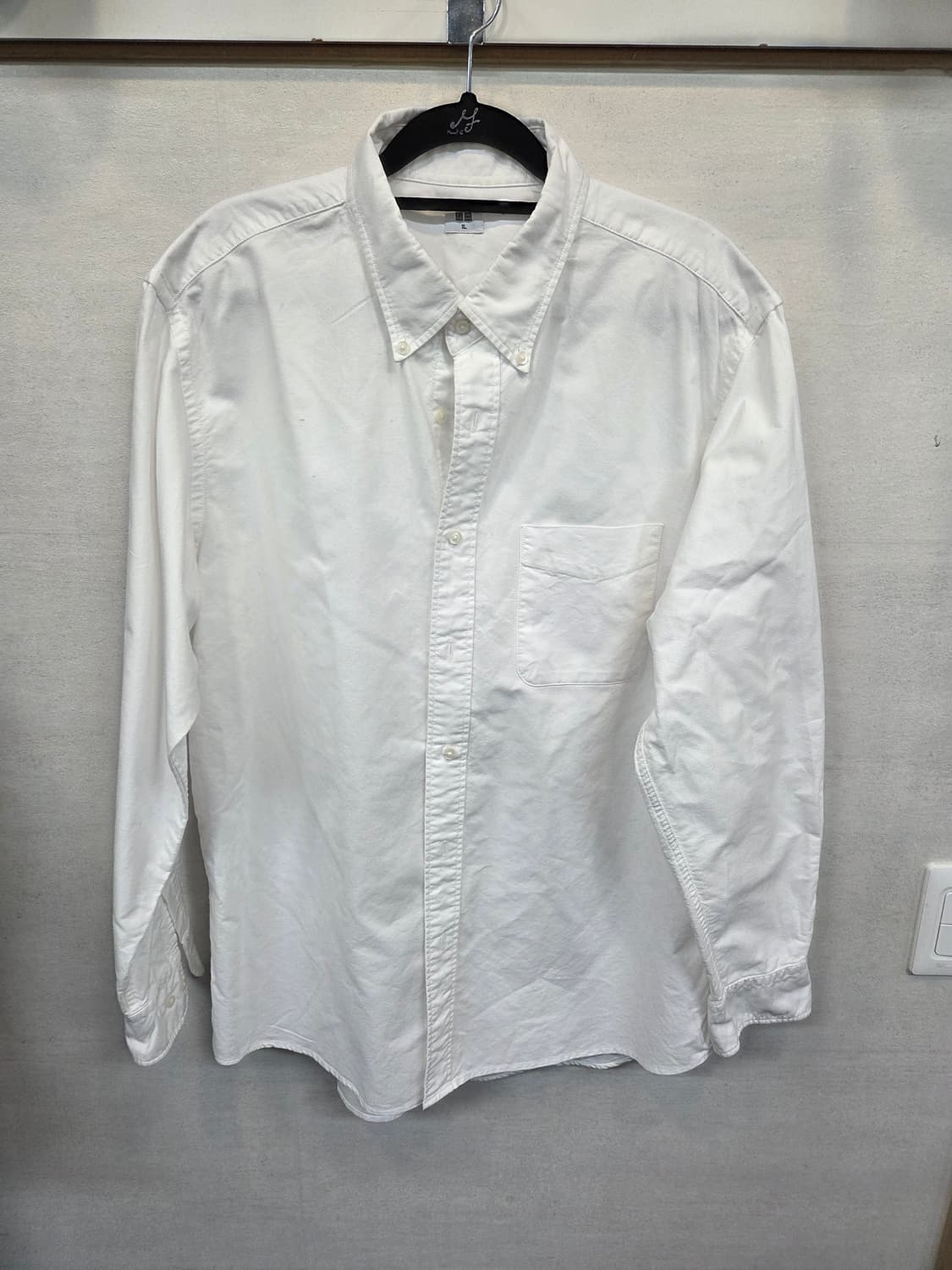 유니클로 옥스포드 셔츠긴팔 화이트 xl 상품이미지1