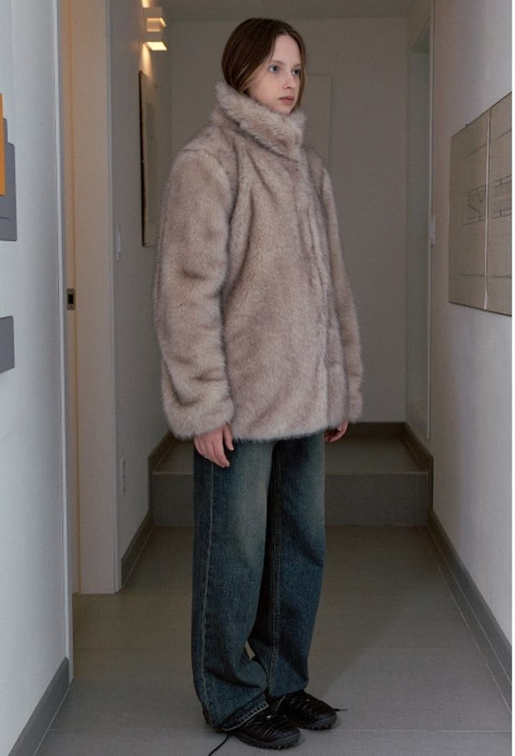 시눈 퍼자켓 애쉬브라운 상품이미지2