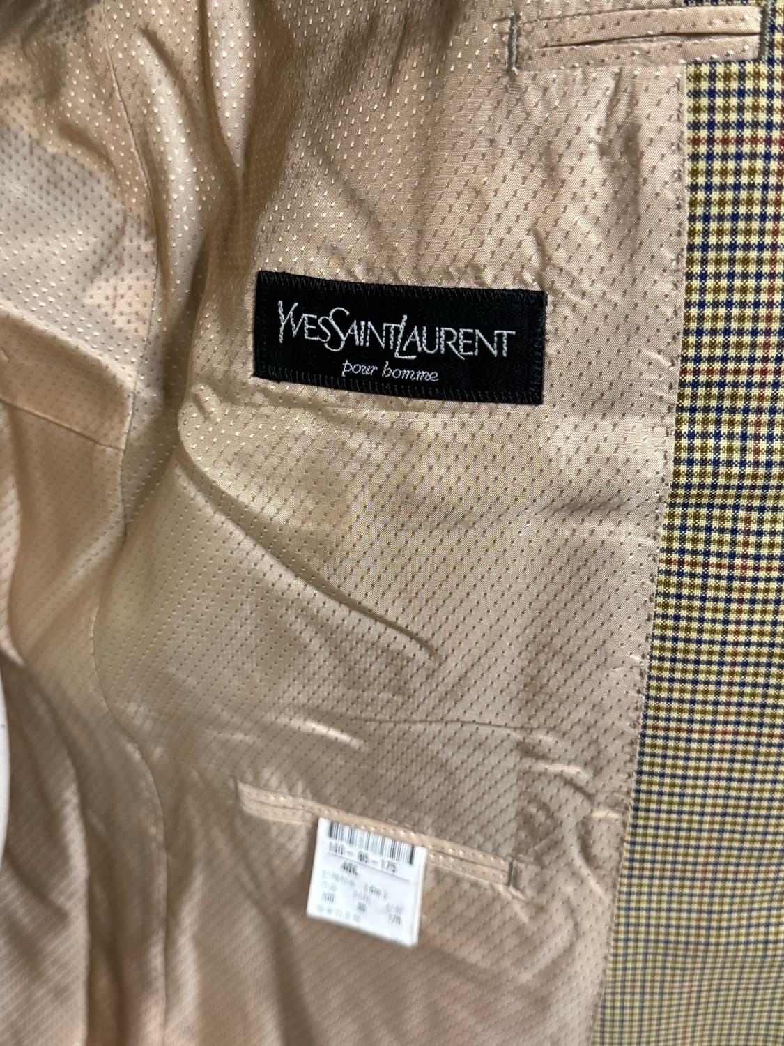 정품 입생로랑 클래식 빈티지 체크 테일러드 자켓 100 상품이미지6